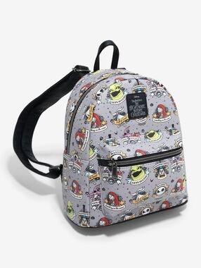 Disney × Loungefly • The Nightmare Before Christmas Tattoo Art Mini Backpack NEW